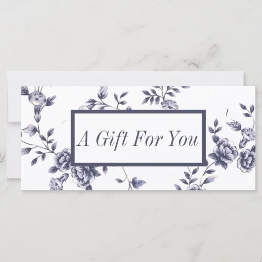 商品券ヴィンテージブルーフローラ美しいサロン (正面)