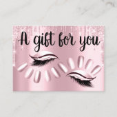 商品券美容師爪、 ネイルシルバーピンク 名刺 (正面)