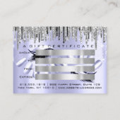 商品券美容師爪、 ネイル銀はさみ 名刺 (裏面)