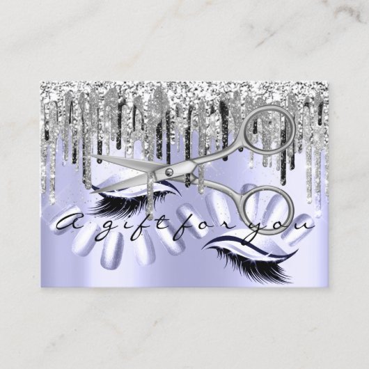 商品券美容師爪、 ネイル銀はさみ 名刺 (正面)