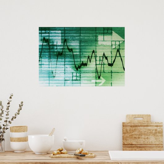 商品取引と価格分析ニュースアート ポスター (キッチン)