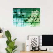 商品取引と価格分析ニュースアート ポスター (ホームオフィス)