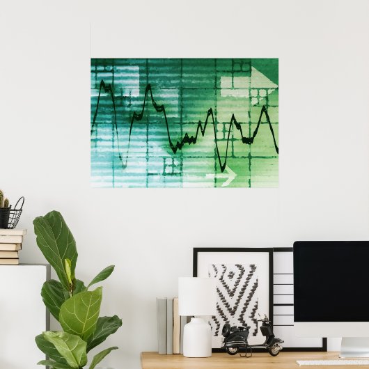商品取引と価格分析ニュースアート ポスター (ホームオフィス)