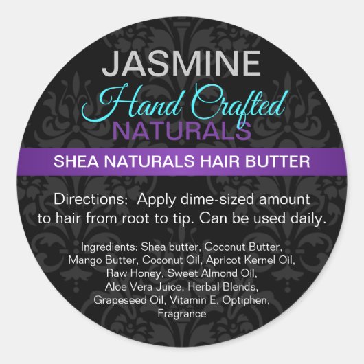 商品名またはロゴ 製品ジャーまたは容器 ラウンドシール (正面)