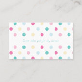 商品焼いたおもしろいカラフルドットパタカスタムーン 名刺 (裏面)