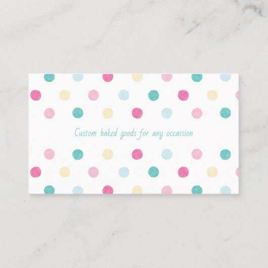 商品焼いたおもしろいカラフルドットパタカスタムーン 名刺 (裏面)