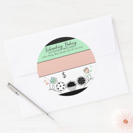 商品焼いたパン菓子職人シェフ製品価格 ラウンドシール (封筒)