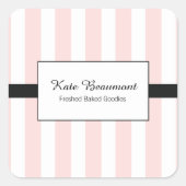商品焼いたピンクと白ストライプ色 スクエアシール (正面)
