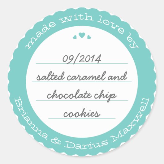 商品焼いたラウンドギフトラベルシール円ティール(緑がかった色) ラウンドシール (正面)