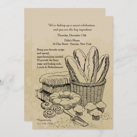 商品焼いた招待状 招待状 (正面/裏面)