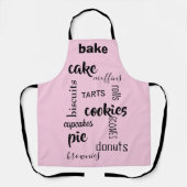商品焼いた言葉ピンクのキッチンエプロン エプロン (正面)