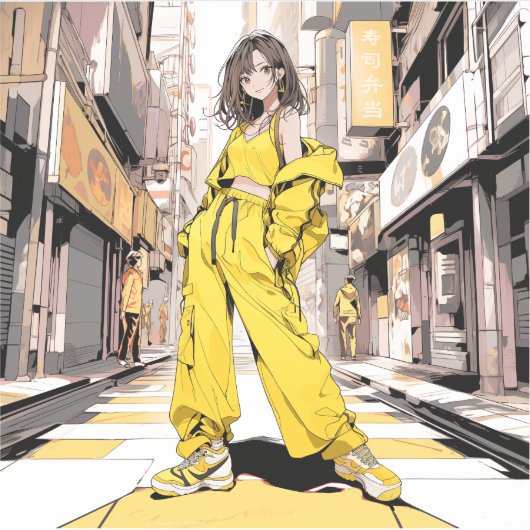 商店街JKシール|寿司娘 Seal GenerativeAI シール (正面)