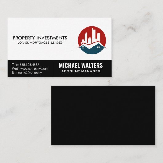 商業実在財産ロゴ 名刺 (正面/裏面)