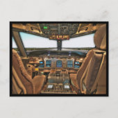 商業用ジェット旅客機コックピットの背景 シーズンポストカード (正面)