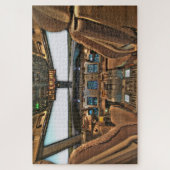 商業用ジェット旅客機コックピットの背景 ジグソーパズル (縦)