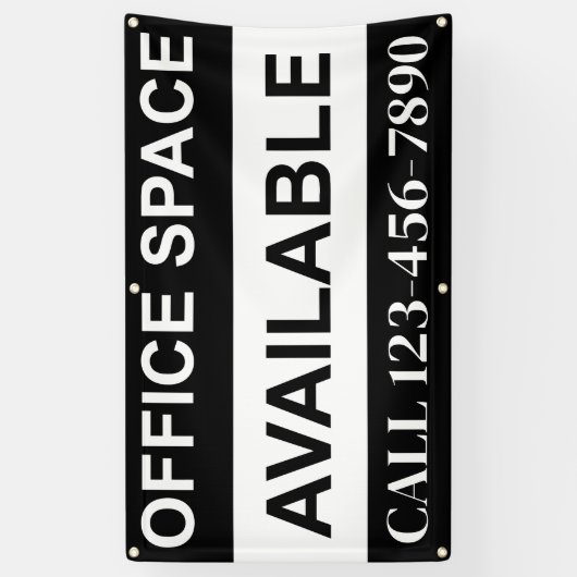 商業用実在不動産オフィスリースバナー 横断幕 (縦)