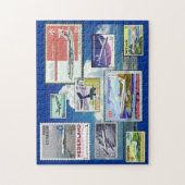 商業用航空機郵便切手パズル ジグソーパズル (縦)