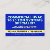 商業用HVAC｜10～25トンシステムのスペシャリスト 名刺 (正面)