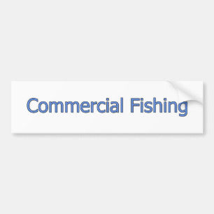 商業魚釣りのロゴ(青い文字) バンパーステッカー