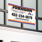 商業・住宅塗装サービス 横断幕 (ビルの外側)