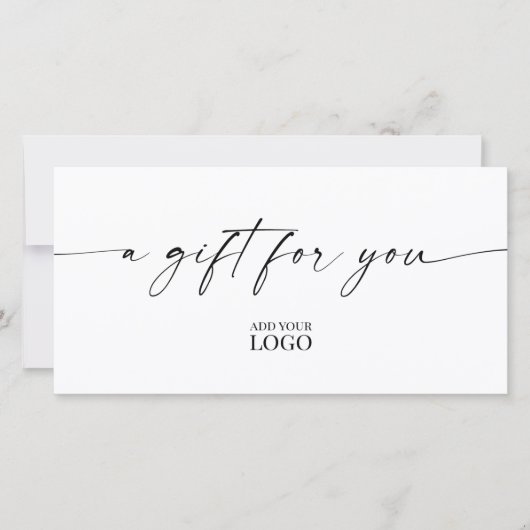 商標モダン付きエレガントロゴギフト証明書 (正面)