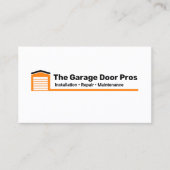 商用ガレージドアインストーラと修理 名刺 (正面)