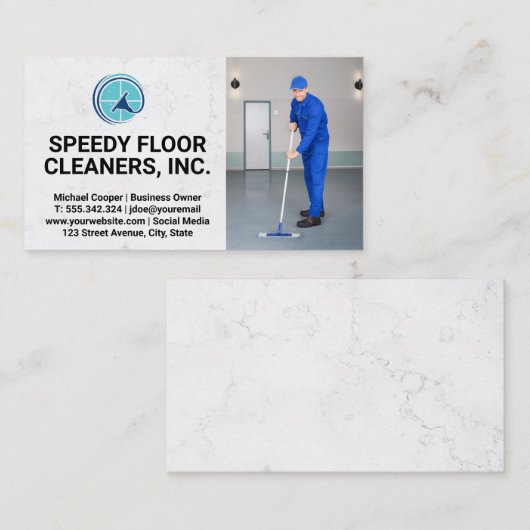 商用クリーナーサービス |清掃フロア 名刺 (正面/裏面)