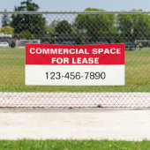 商用宇宙リース&電話レッドホワイトブラック 横断幕 (インサイチュ)