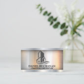 商用建物ロゴ | メタリック 名刺 (スタンド正面)