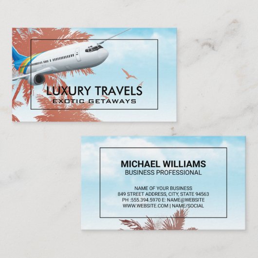 商用飛行機 | 島と鳥 名刺 (正面/裏面)