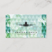 商用飛行機 | 幾何学的なヤシの木 名刺 (正面)