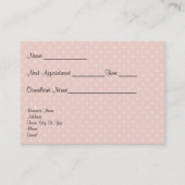 商談の約束はバックをカード見ます 予約カード (裏面)