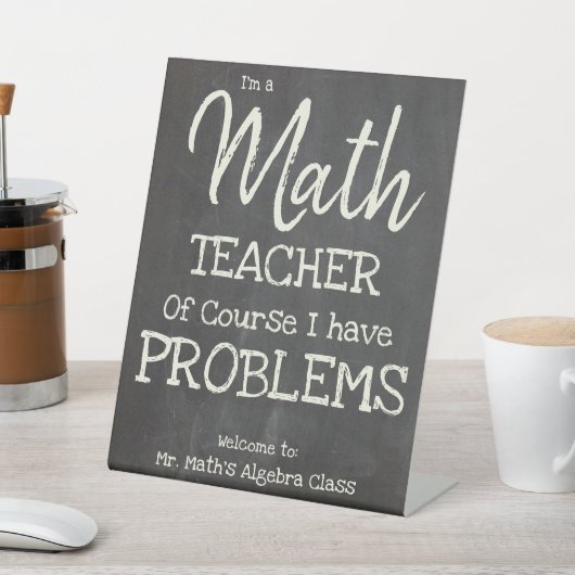 問題おもしろいのある数学先生 台座サイン (インサイチュ)