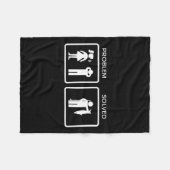 問題おもしろい解決魚釣り フリースブランケット (正面(横))