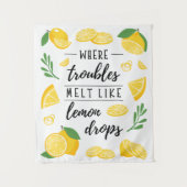 問題がレモンの粒のように溶ける夏 タペストリー (正面)