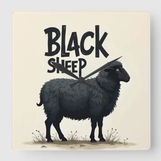 問題が欲しい スクエア壁時計 (正面)