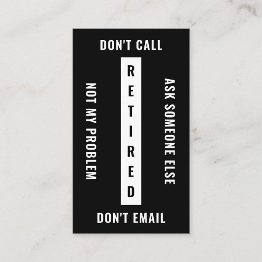 問題ではない除退職したおもしろい外の垂直 名刺 (正面)