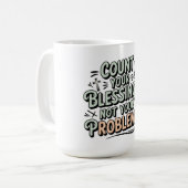 問題ではなく恵みを数える コーヒーマグカップ (正面左)