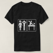 問題と解決策の卓球おもしろいT Tシャツ (デザイン正面)