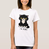 問題ない - おもしろネコ Tシャツ (正面)