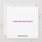 問題なし - あなたがJesusカードを持っている時 招待状 (裏面)