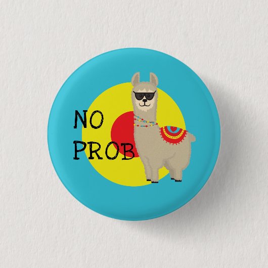 問題なし(probLamaなし) 缶バッジ (正面)