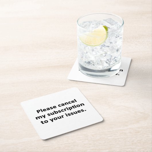 問題に対するサブスクリプションをキャンセルする スクエアペーパーコースター (インサイチュ)