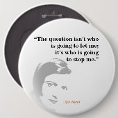 問題に関するAynランド引用文 缶バッジ (正面&裏面)