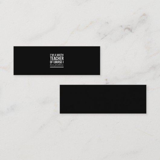 問題のある数学先生(白) スキニー名刺 (正面/裏面)