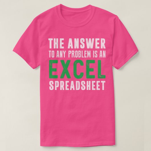 問題の答えはExcelスプレッドシート Tシャツ (デザイン正面)