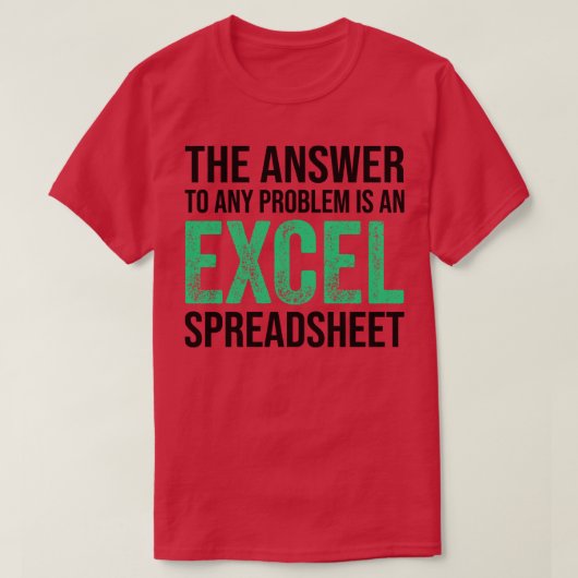 問題の答えはexcelスプレッドシート tシャツ (デザイン正面)