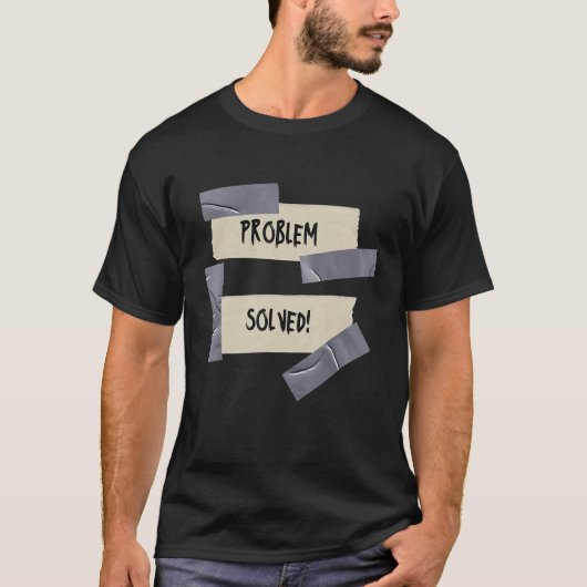 問題の解決問題ソルバーパパダクトテープシグ Tシャツ (正面)