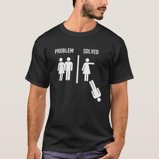 問題は解決済み 面白い 結婚 vs 離婚 tシャツ (正面)