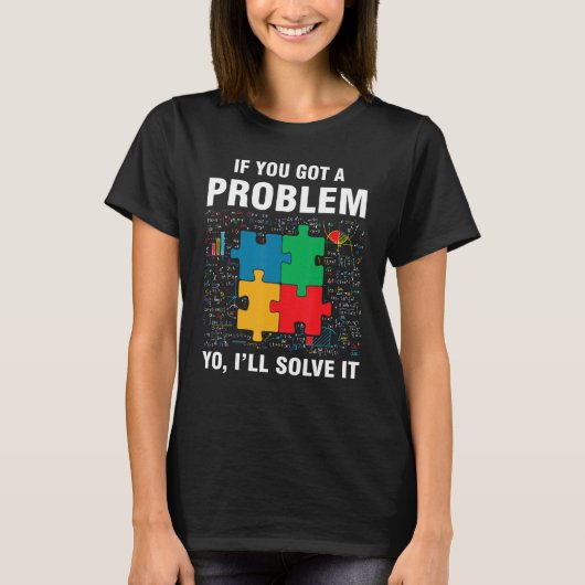 問題もしは得ジグソーパズルで解決する Tシャツ (正面)